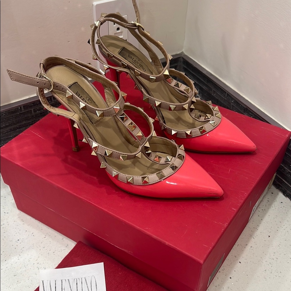 Valentino Women's Pink Studded Heels